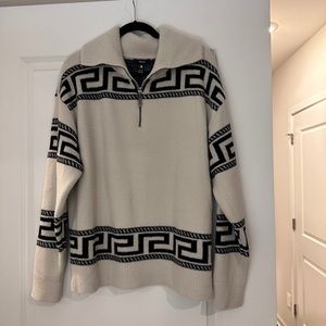 NWT Aqua Printed Fleece Quarter Zip Pullover